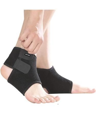 Ontyzz children ankle bandage 1 pair adjustable ankle bandage elastic children ankle support for football basketball cycling run dancing ankle saver s black