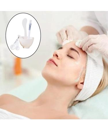 Oshhni 6x Face Mask Mixing Bowl Set | Facial Mask Tool Kit with Brush & Spoon | Spa Quality Mixing Bowls - White - Buy Online on GoSupps.com