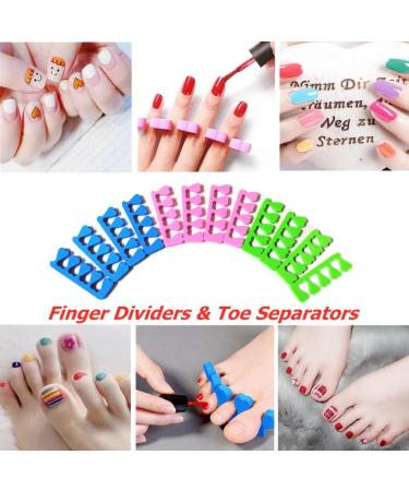 SAMHENG 24 Pcs Foam Toe Separators for Pedicure - 3 Colors, Soft Toe Stretcher Spacers, Finger Dividers for Nail Salon - Sponge Toe Cushion for Nail Art & Toenails - Buy Online on GoSupps.com