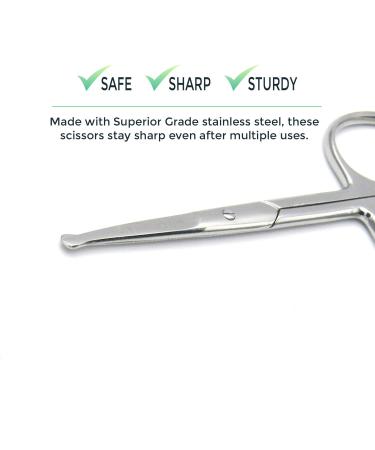 Melwey Stainless-Steel Nose Hair and Baby Nail Scissors - Blunt Safety Tips for Facial Hair, Eyelashes, and more - Buy Online on GoSupps.com