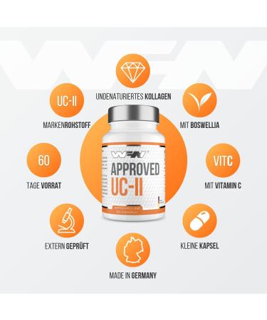 Shop Wfn Approved UC-II Undenatured Collagen Type 2 - 60 Capsules for Joint Health | High Dose with Vitamin C & Boswellia Serrata | Made in Germany | Lab Tested - Buy Online on GoSupps.com