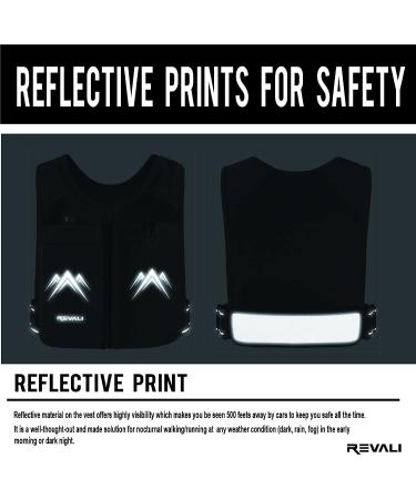REVALI Running Vest - USA Patent, Reflective Design, Hydration Bottle, Adjustable Waistband - Black for Men & Women - Buy Online on GoSupps.com