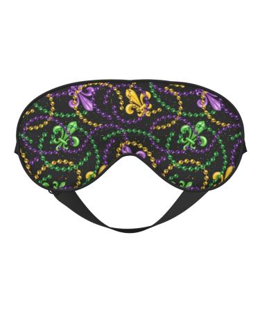Mardi Gras6 Print Sleep Eye Mask Blindfold with Elastic Strap Headband Soft Eye Cover Eyeshade for Night Sleeping Travel