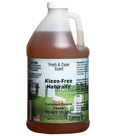 Kleen-Free Naturally Preformed Enzyme Cleaner Enzyme Solution Multi-Purpose Cleaner Laundry Additive and More - Ready-To-Use - Fresh and Clean Scent - 64oz