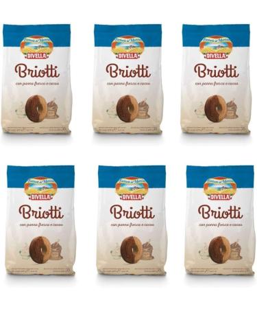  Divella Divella Briotti Biscuits with Fresh Cream and Cocoa 6 Packs of 400 Grams - Buy Online on GoSupps.com