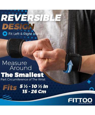 FITTOO Copper Infused Wrist Brace for TFCC Tears & Ulnar Side Pain | Reversible Carpal Tunnel Support - Medium - Buy Online on GoSupps.com
