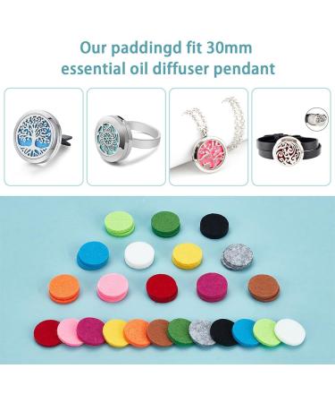 Pandahall 120-Piece Essential Oil Fiber Pads - 22.5mm Round Aromatherapy Refill Pads for Necklace Bracelet Car - 12 Colors - Buy Online on GoSupps.com