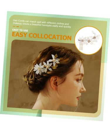 Housoutil Flower Comb Wedding Headpiece Bridal Headpieces Flower Girl Hair Accessory Pearl Headpiece for Wedding Bridal Headdress Wedding Hair Comb Combs Wedding Comb Crystal Wig Alloy Bride - Buy Online on GoSupps.com