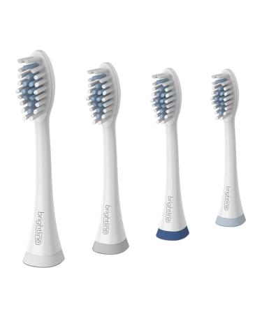 Brightline 86750 Replacement Brush Heads for 86700 Sonic Rechargeable Adjustable Intensity Toothbrush, 4 Count(Pack of 1) Heads for Adj. Intensity