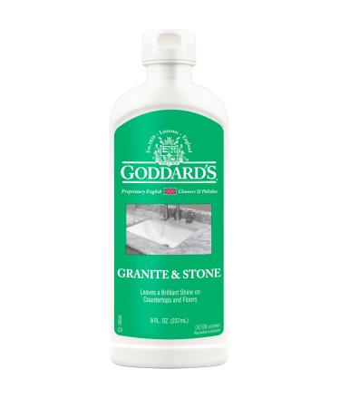 Goddards Marble & Granite Polish  Granite Cleaner and Polish w/Carnauba Wax for Minor Scratches & Stains on Kitchen Island & Other Stone Surfaces  Granite & Marble Sealer and Protectant (8 oz) 8 oz. Liquid