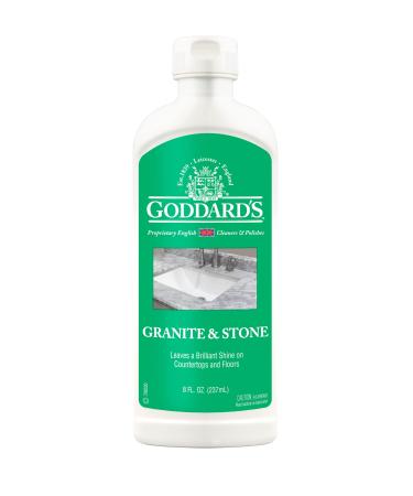 Goddards Marble & Granite Polish  Granite Cleaner and Polish w/Carnauba Wax for Minor Scratches & Stains on Kitchen Island & Other Stone Surfaces  Granite & Marble Sealer and Protectant (8 oz) 8 oz. Liquid