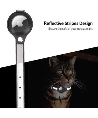 Kocnydey Reflective Airtag Cat Collar - Adjustable Anti-Wing Collar for Cats & Small Dogs (Black XS 19-26cm) | Apple AirTag Compatible - Buy Online on GoSupps.com