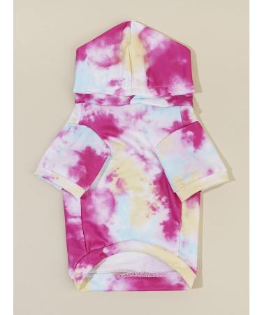 QWINEE Tie Dye Dog Hoodie - Pink and Blue - X-Large - Dog Apparel for Puppy, Kitten, Small Dogs - Buy Online on GoSupps.com