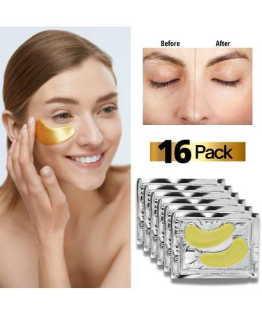 Bisou Bisou Bisou Gold Under Eye Patches with Lip Mask - 16 Pairs | Dark Circles, Puffiness, Wrinkles | Hydrogel Collagen Eye Pad - Buy Online on GoSupps.com