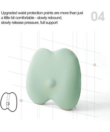 Car Backrest Cushion | Breathable Lumbar Support Cushion | Summer Soft Sponge Waist Protection Cushion Ergonomic Backrest Cushion for Men Green - Buy Online on GoSupps.com