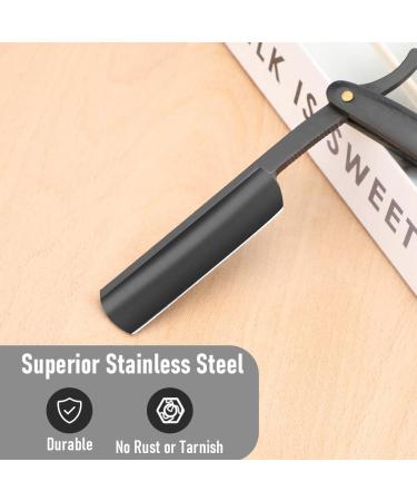 Premium Stainless Steel Shaver Razor for Men | Professional Straight Edge Barber Razor & Shaving Strop | Home & Salon Grooming (NO.189 - Buy Online on GoSupps.com