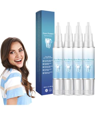 (100% 5 star) 4PCS Gum Shield Therapy Gel Dentizen Gum Therapy Gel | Gum Shield Therapy Gel and Whitening | Teeth Whitening Essence Pen | Gum Instant Treatment Gel | Gum Therapy Gel - 4ml/0.14fl.oz