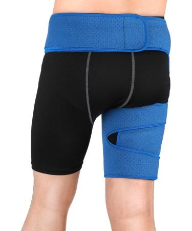 Buy Bent Support Compression Belt - Blue Perforated Breathable Waist Support with Thigh Bandage & Hip Support for Muscle Pain Relief - International Shipping Available - Buy Online on GoSupps.com