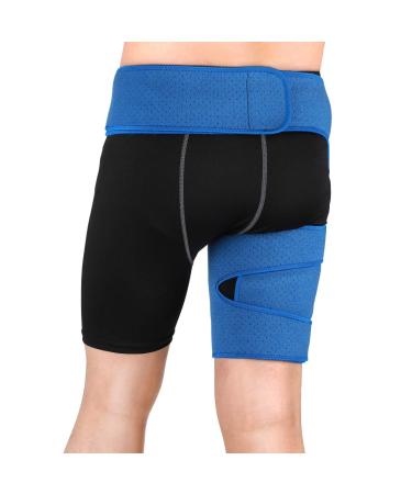 Ejoyous Sciatica Pain Relief Groin Brace - Blue Compression Belt with Thigh & Hip Support for Women - Buy Online on GoSupps.com