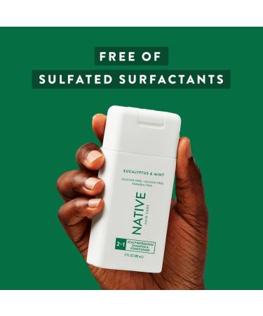 Native Eucalyptus & Mint 2-in-1 Shampoo & Conditioner - Scalp Refreshing Trial Size 3fl oz - Perfect for Travel & On-the-Go - Buy Online on GoSupps.com