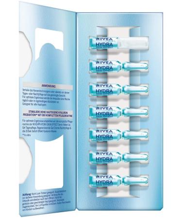 NIVEA Hydra Skin Effect 7 Days Ampoules - Concentrated Facial Care Cure with Hyaluron for Radiant Skin - Buy Online on GoSupps.com