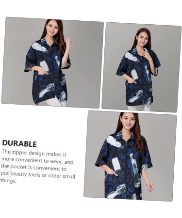 Beatifufu 1pc Work Clothes Hair Beauty Gown Barber Work Smock Hairdresser Uniform Hair Stylist Short Sleeve Smocks Salon Work Smock Hair Stylist Jacket Spa Work Smock Barbers Apron Fabric - Buy Online on GoSupps.com