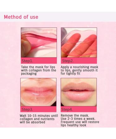 Jakuva Collagen Lip Mask - 30PCS Moisturizing Gel Pads for Dry Lips | Nourishing Lip Balm & Sleeping Mask for Plump Lips - Peach Pink - Buy Online on GoSupps.com