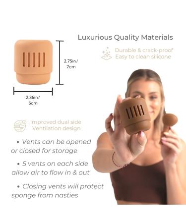 Buy Silicone Makeup Sponge Holder & Travel Case - Black | Brush Bubble for Clean Protected Sponges & Blender Included - Buy Online on GoSupps.com