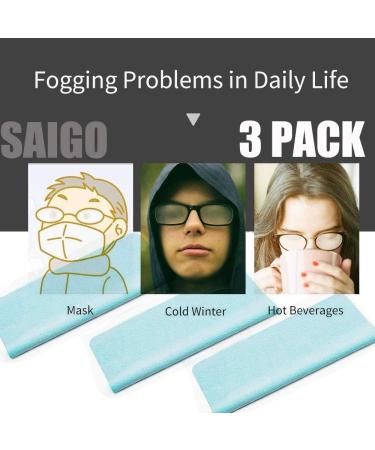 SAIGO Anti-Fog Cloth - Microfiber Wipes for Glasses Sunglasses Camera Lenses & More | Prevent Fogging 3 Count Pack - Buy Online on GoSupps.com