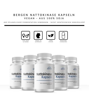Bergen Nattokinase 270 Capsules | 100mg Vegan Supplement | 20 000 FU | No Vitamin K1 & K2 - International Shipping - Buy Online on GoSupps.com