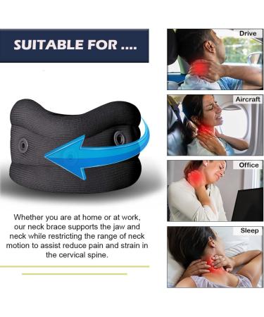 Adjustable Soft Cervical Collar Neck Support Brace - Medium Black - Buy Online on GoSupps.com