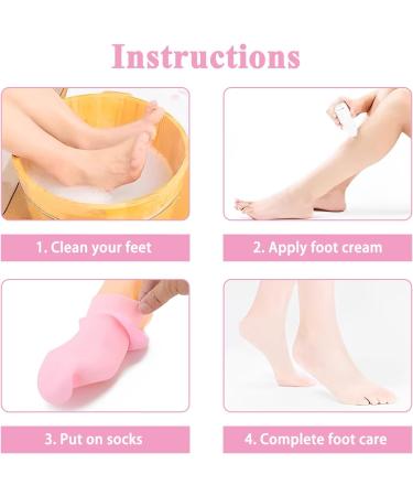 FEXPDL 3 Pairs Women Foot Spa Pedicure Silicone Socks Moisturising Socks Anti Slip Aloe Socks Silicone Socks for Women Spa Gel Socks Foot Spa Gel Silicone Socks for Women Moisturising Feet (Pink) - Buy Online on GoSupps.com