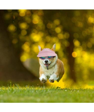 WEBEEDY 2 Sets Dog Hat and Sunglasses Set Summer Sunbonnet Adjustable Stripe Baseball Cap Pet Puppy Sunglasses for Outdoor Use - Buy Online on GoSupps.com