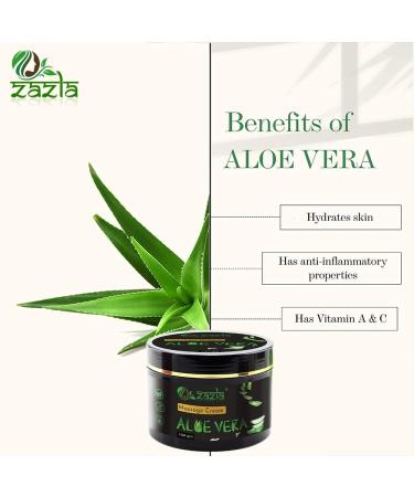 ALOEVERA Massage Cream 100g - Hydrating & Nourishing Aloe Vera Extract for Healthy Skin - No Paraben Alcohol or Silicon - Buy Online on GoSupps.com