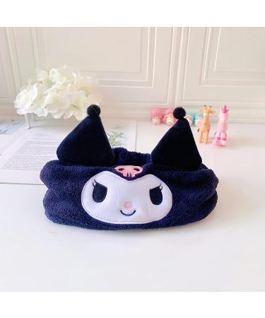 CASASO Kawaii Plush Headband - Cute and Stretchy Spa Headband for Washing Face, Makeup, Hair Wrap - Black - Buy Online on GoSupps.com