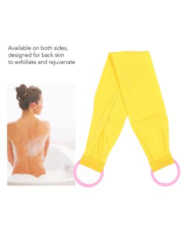 Double Sided Exfoliating Back Scrubber with Coarse Sand | Handle for Body Washing Shower - Yellow - Buy Online on GoSupps.com