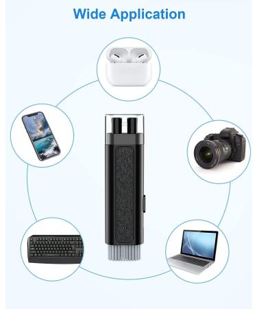 8 in 1 Supfine Airpods Pro Cleaning Kit - Multi-Function Cleaner for Earbuds, iPhone, iPad, Laptop - Black - Buy Online on GoSupps.com