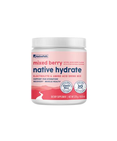 NativePath Native Hydrate Zero Sugar Electrolytes Powder with BCAAs Mixed Berry Hydration Powder Keto & Paleo Friendly 30 Servings