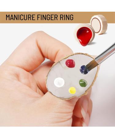 1 Pc Resin Stone Color Nail Art Ring Palette Finger Ring Plate Acrylic Uv Polish Cream Foundation Mixing Nail Art Equipment - Buy Online on GoSupps.com