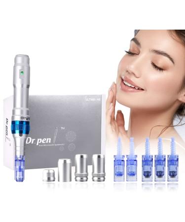 Dr. Pen Ultima A6 Professional Kit - Authentic Multi-function Wireless Electric Beauty Pen - Skin Care Kit for Face and Body - 12pins x2 (0.25mm) + 36pins x3 (0.25mm) Cartridges