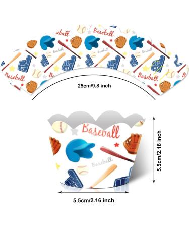 24pcs Baseball Equipment Dessert Cupcake Wrappers Pick for Baseball Sport Game Theme Decor Supplies Men Women Boys Girls Happy Birthday Party Decorations - Buy Online on GoSupps.com