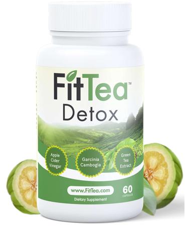 FitTea Detox Fatburner: Weight Loss Supplement, Appetite Suppressant, & Energy Booster - Premium Fat Burning with Garcinia Cambogia, Apple Cider Vinegar and Natural Caffeine - 60 Natural Capsules
