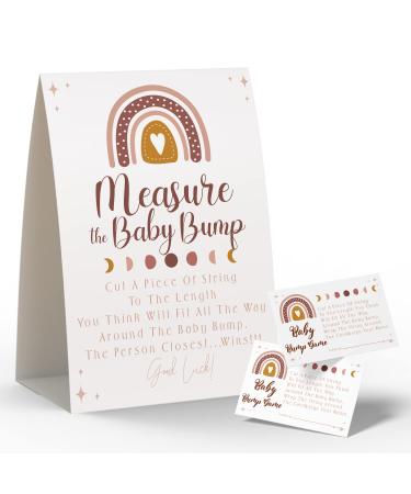 Baby Shower Games - Measure Mommy's Belly Game  How Big is Mommy's Belly  Mommys Belly Size Game  Includes a 5x7 Standing Sign and 50 2x3.5 Advice Cards(niu-k03)