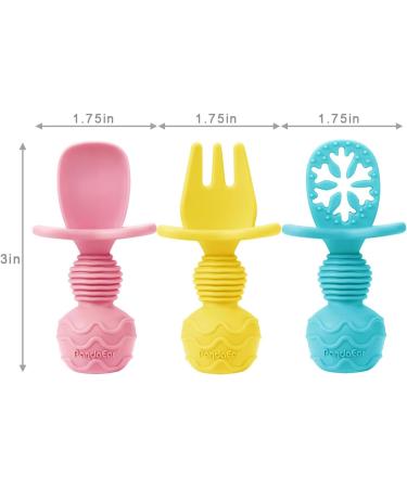 Pandaear 6 Pack Silicone Baby Cutlery Set | Baby Led Weaning Fork & Spoon | Perfect for 4 Months+ | Safe & Easy Dining Accessories - Buy Online on GoSupps.com
