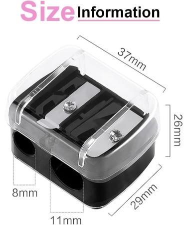 BCZR 4-Piece Makeup Sharpener Set | Double-Spitzer & Pencil Sharpener | Lipliner Tool with Container (Black) - Perfect for Precision Makeup Application - Buy Online on GoSupps.com