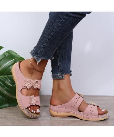 JWSVBF Orthotic Sandals for Women - Bunion Boho Open Toe Slippers - Comfortable Walking Orthopedic Sandals - 2023 Summer Fashion - 8.5 Wide Pink - Buy Online on GoSupps.com
