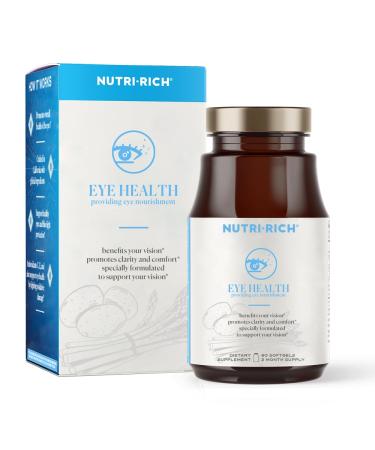 Nutri-Rich Eye Health Supplement with Lutein and Zeaxanthin Vision Support Vitamin C Vitamin E Healthy Support Vision 60 Softgels No Artificial Additives 2 Month Supply