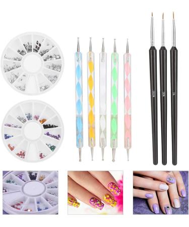 Nail Art Painting Brush Pen Tools Kit Line Drawing Painting Pen Rhinestone Polish Manicure Tools - Buy Online on GoSupps.com