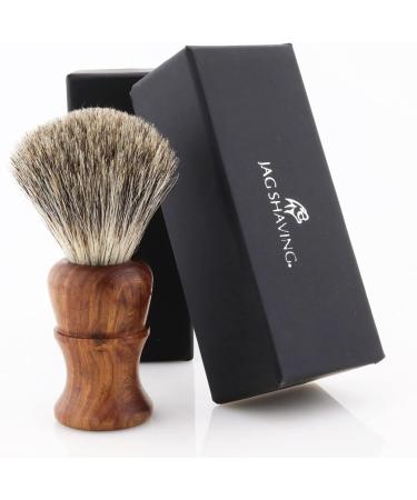 JAG Sustainable 4-Part Shaving Razor Set - Wooden Handle Super Soft Brush Double Edge Blades & Leather Bag | Eco-Friendly Grooming Solution - Buy Online on GoSupps.com