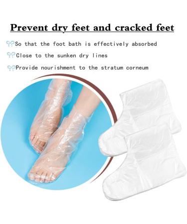 100Pcs Clear Plastic Disposable Booties for Foot with 100 Stickers for Snug Closure for Foot Pedicure Hot Spa Wax Treatment Foot - Buy Online on GoSupps.com